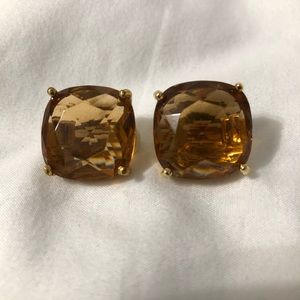 Kate spade Cushion cut citrine clip on earrings